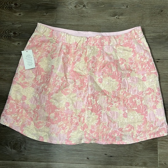 NWT Eloquii Metallic Floral Brocade Mini Skirt, Sz 16 - Picture 5 of 8